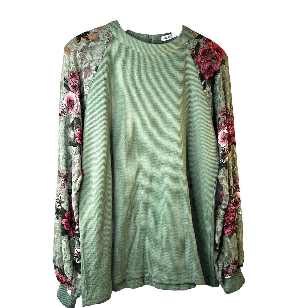 MIHOLL Women Green Long Sleeve Blouse L - Picture 1 of 7